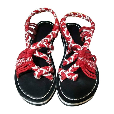 ZHELIYO Women s sandals Large Size Color Matching Knot Sandals Women s 2023 New European And American Beach Slip On Flat Sandals Red 6.5
ZHELIYO Women s sandals Large Size Color Matching Knot Sandals Women s 2023 New European And American Beach Slip On Flat Sandals Red 6.5