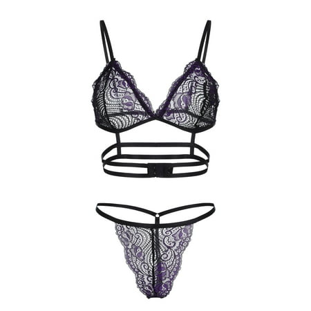 Follure Ladies casual underwear bra Women Lingerie Lace Bra Underwear Sleepwear G-string Pajamas Thong Purple XXL
Follure Ladies casual underwear bra Women Lingerie Lace Bra Underwear Sleepwear G-string Pajamas Thong Purple XXL