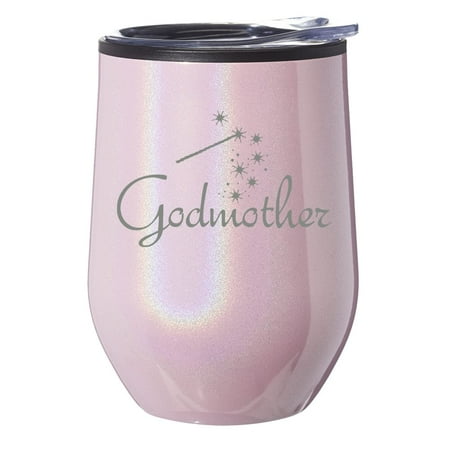Stemless Wine Tumbler Coffee Travel Mug Glass With Lid Gift Godmother (Pink Glitter)
Stemless Wine Tumbler Coffee Travel Mug Glass With Lid Gift Godmother (Pink Glitter)