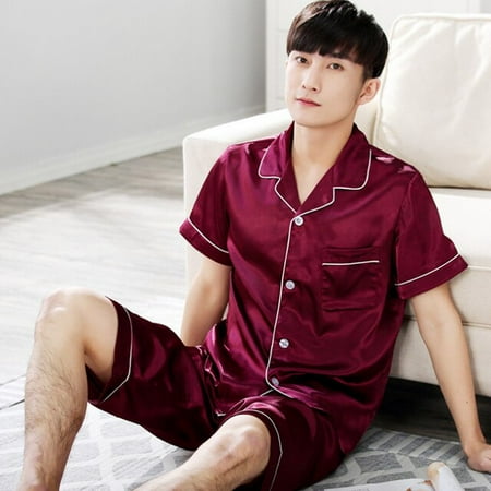 CoCopeaunt Satin Sleep Set Mens Pajamas Suit 2PCS Pyjamas Casual Sleepwear Summer New Short Sleeve Male Nightwear Home Clothing
CoCopeaunt Satin Sleep Set Mens Pajamas Suit 2PCS Pyjamas Casual Sleepwear Summer New Short Sleeve Male Nightwear Home Clothing