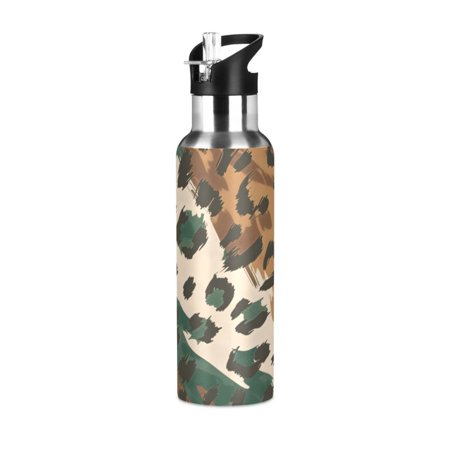 ALAZA Leopard Skin Pattern Water Bottle Insulated Flask Stainless Steel Straw Lid 20 oz
ALAZA Leopard Skin Pattern Water Bottle Insulated Flask Stainless Steel Straw Lid 20 oz
