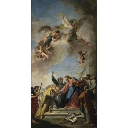 Christ Giving the Keys of Paradise to St Peter 18th C Giovanni Battista Pittoni
