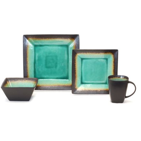 Better Homes and Gardens Jade Crackle 16-Piece Dinnerware Set