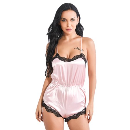 ZXHACSJ New Women V-Neck Lace Stain Lingerie Bodysuit Sleepwear Pajamas Silk Jumpsuit Pink M
ZXHACSJ New Women V-Neck Lace Stain Lingerie Bodysuit Sleepwear Pajamas Silk Jumpsuit Pink M