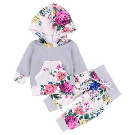 Infant Baby Girl Floral Pattern Long Sleeve Hooded Sweatshirt and Pants Cotton Outfit
Infant Baby Girl Floral Pattern Long Sleeve Hooded Sweatshirt and Pants Cotton Outfit