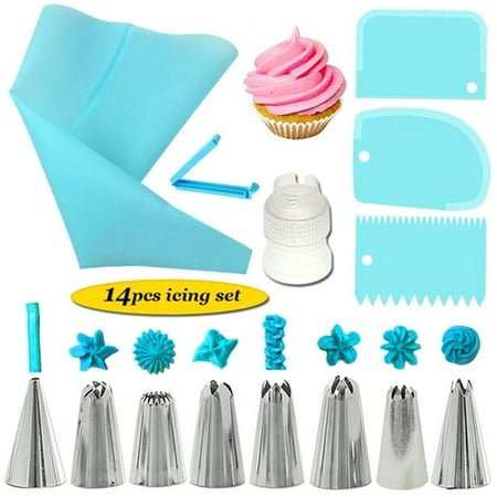 14pcs Cake Decorating Kit Piping Tips Silicone Pastry Icing Bag Nozzle Cream Scraper Coupler Set DIY Cake Decorating Tools
14pcs Cake Decorating Kit Piping Tips Silicone Pastry Icing Bag Nozzle Cream Scraper Coupler Set DIY Cake Decorating Tools