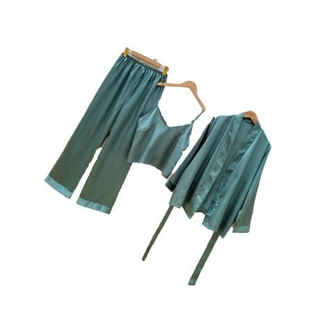3pcs Elegant Plain Spaghetti Strap Robe Sets Long Sleeve Cadet Blue Women Pajama Sets (Women s)
3pcs Elegant Plain Spaghetti Strap Robe Sets Long Sleeve Cadet Blue Women Pajama Sets (Women s)