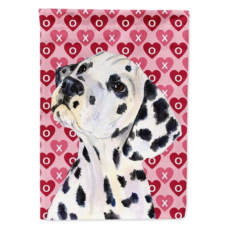 Dalmatian Hearts Love and Valentine's Day Portrait Flag Canvas House Size