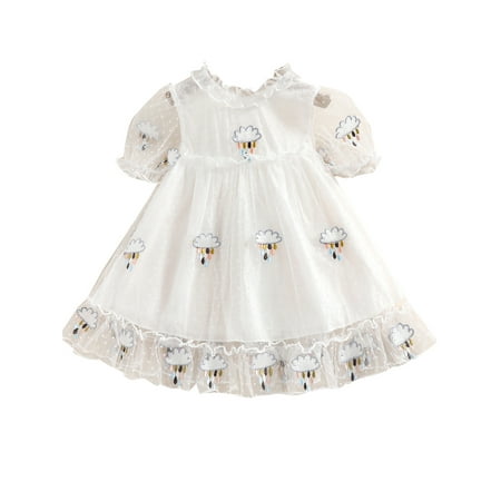 CenturyX Newborn Baby Girls Dress Toddler Kid Embroidered Rainy Cloud Puff Short Sleeve Ruffle Tulle Dress White 2-3 Years
CenturyX Newborn Baby Girls Dress Toddler Kid Embroidered Rainy Cloud Puff Short Sleeve Ruffle Tulle Dress White 2-3 Years