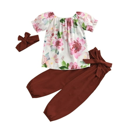Fesfesfes Toddler Kids Girls Summer Cotton Clothes Flowers Print Outfit Bow Three-piece
Fesfesfes Toddler Kids Girls Summer Cotton Clothes Flowers Print Outfit Bow Three-piece