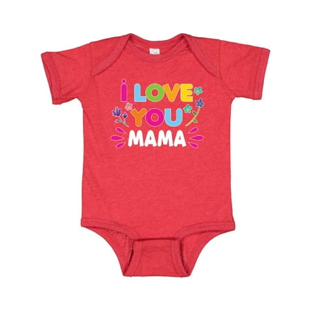 Inktastic I Love You Mama with Flowers Gift Baby Girl Bodysuit