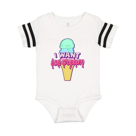 Inktastic I Want Ice Cream with Ice Cream Cone Illustration and Hand Lettering Gift Baby Boy or Baby Girl Bodysuit
Inktastic I Want Ice Cream with Ice Cream Cone Illustration and Hand Lettering Gift Baby Boy or Baby Girl Bodysuit