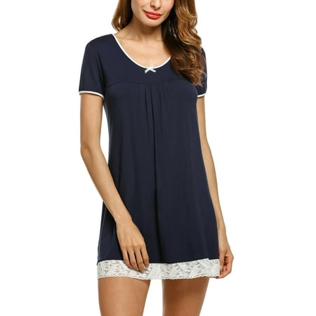 Hotouch Women s Nightgown Short Sleeve Nightdress Comfy Pleated Sleep Shirt Lace Trim Scoopneck Nightshirt Size S
Hotouch Women s Nightgown Short Sleeve Nightdress Comfy Pleated Sleep Shirt Lace Trim Scoopneck Nightshirt Size S