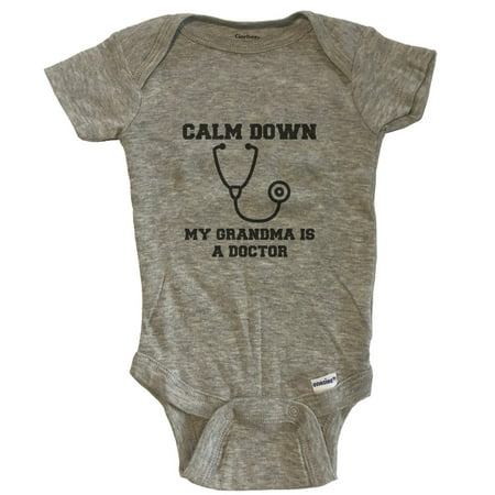 Calm Down My Grandma Is A Doctor Funny Baby Bodysuit - One Piece Baby Bodysuit - Grey
Calm Down My Grandma Is A Doctor Funny Baby Bodysuit - One Piece Baby Bodysuit - Grey