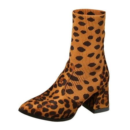 PMUYBHF Ladies Fashion Winter Leopard Pattern Knitted Suede Panel Pointed Thick High Heel Short Boots 39.98
PMUYBHF Ladies Fashion Winter Leopard Pattern Knitted Suede Panel Pointed Thick High Heel Short Boots 39.98