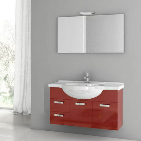 ACF by Nameeks ACF PH03-GR Phinex 39-in. Single Bathroom Vanity Set - Glossy Red