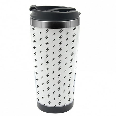 Black and White Travel Mug Thunderbolt Zig Zag Steel Thermal Cup 16 oz by Ambesonne
Black and White Travel Mug Thunderbolt Zig Zag Steel Thermal Cup 16 oz by Ambesonne