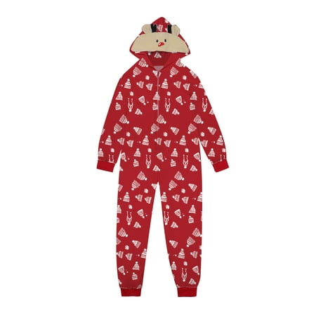 

TAIAOJING Matching Family Christmas Siamese Pajamas Sets Deer Head Embroidery Hooded Romper PJs Zipper Jumpsuit Loungewear (Dad)