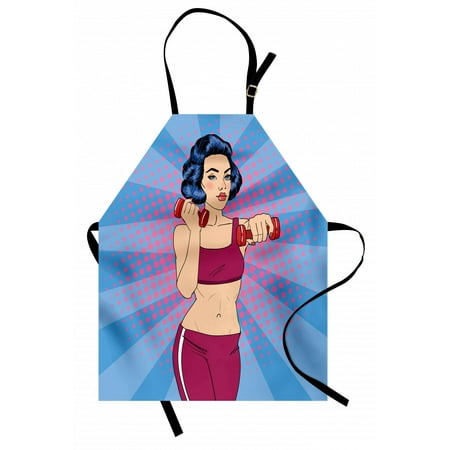 Fitness Apron Pop Art Woman Figure Doing Exercises with Dumbbells Healthcare Vitality Retro Style Unisex Kitchen Bib Apron with Adjustable Neck for Cooking Baking Gardening Multicolor by Ambesonne
Fitness Apron Pop Art Woman Figure Doing Exercises with Dumbbells Healthcare Vitality Retro Style Unisex Kitchen Bib Apron with Adjustable Neck for Cooking Baking Gardening Multicolor by Ambesonne