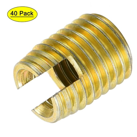 M5 M8x10mm Threaded Inserts 45# Carbon Steel Zinc Plating Gold 40 Pack