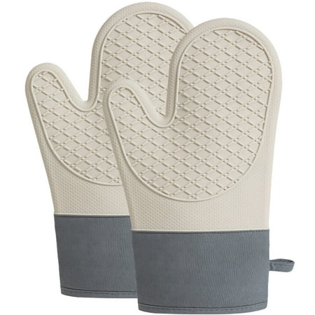 2Pcs Silicone Oven Mitts Kitchen Baking Gloves Heat Resistant Oven Gloves Oven Baking Mittens