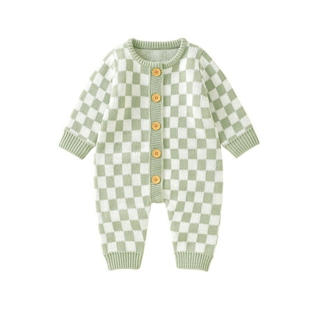 Huakaishijie Baby Girl Boy Knitted Romper Jumpsuit Plaid One Piece Button Down Sweater Playsuit 0-24 Months
Huakaishijie Baby Girl Boy Knitted Romper Jumpsuit Plaid One Piece Button Down Sweater Playsuit 0-24 Months