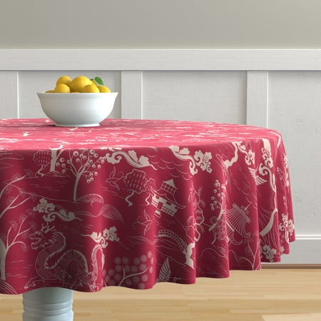 Cotton Sateen Tablecloth 90 Round - Magenta Chinoiserie Maximalist Japanese Cranes Magenta Vivid Bold Bright Pink Print Custom Table Linens by Spoonflower
Cotton Sateen Tablecloth 90 Round - Magenta Chinoiserie Maximalist Japanese Cranes Magenta Vivid Bold Bright Pink Print Custom Table Linens by Spoonflower