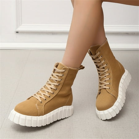 ZMHEGW Boots For Women Autumn Ankle Flat Platm Round Toe Solid Color Lace Up Canvas Boots Shoes
ZMHEGW Boots For Women Autumn Ankle Flat Platm Round Toe Solid Color Lace Up Canvas Boots Shoes