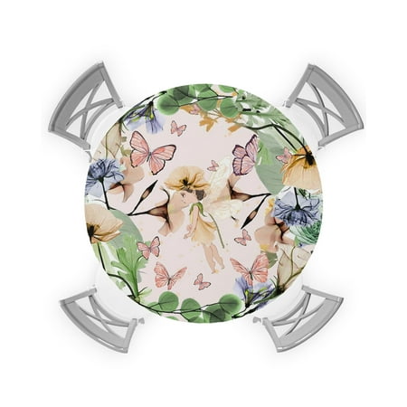 Round Tablecloth with Elastic Elf Girl Flower and Butterflies in Wreath Waterproof Stain-proof Table Cover Wipeable Fitted Table Cloths for 36 -44 Round Tables Dining Kitchen
Round Tablecloth with Elastic Elf Girl Flower and Butterflies in Wreath Waterproof Stain-proof Table Cover Wipeable Fitted Table Cloths for 36 -44 Round Tables Dining Kitchen