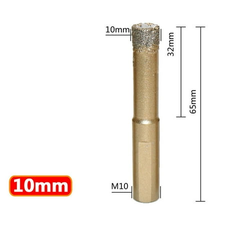 10mm Shank Diamond Dry Drill Bit Brazing Hole Opener Saw 6-12mm For Tile Glass
10mm Shank Diamond Dry Drill Bit Brazing Hole Opener Saw 6-12mm For Tile Glass