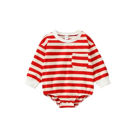 Amuver Infant Baby Christmas Romper Casual Long Sleeve Round Neck Striped Print Bodysuit
Amuver Infant Baby Christmas Romper Casual Long Sleeve Round Neck Striped Print Bodysuit