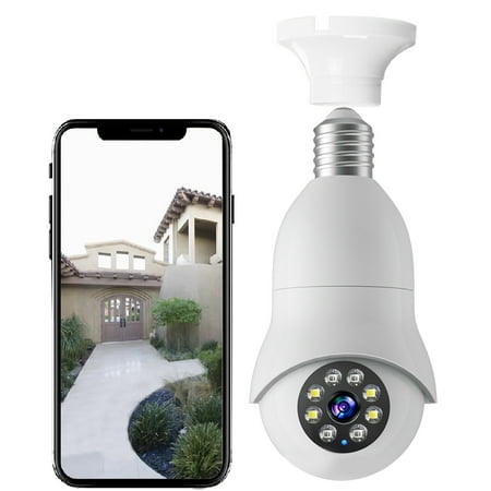 VBVC Wireless WiFi Light Bulb Camera 2MP Light Bulb Security Camera Smart PTZ Bulb Security Camera APP Access And Alarm Notification Night Vision
VBVC Wireless WiFi Light Bulb Camera 2MP Light Bulb Security Camera Smart PTZ Bulb Security Camera APP Access And Alarm Notification Night Vision