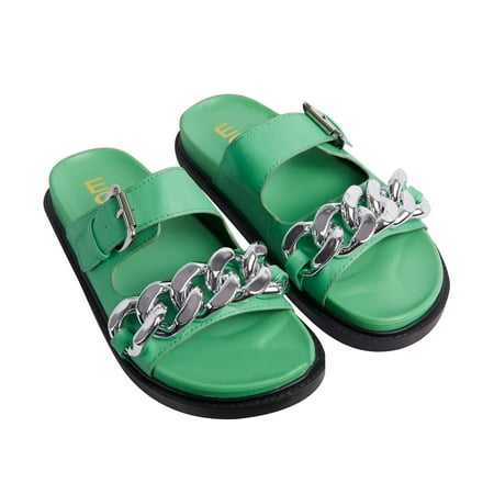 Hvyesh Shoes Clearance Sale Flat Beach Ladies Slippers Summer Metal Chain Casual Outer Wear Slippers Ladies Flat Bottom Slippers Ladies Casual Non Slip Sandals
Hvyesh Shoes Clearance Sale Flat Beach Ladies Slippers Summer Metal Chain Casual Outer Wear Slippers Ladies Flat Bottom Slippers Ladies Casual Non Slip Sandals