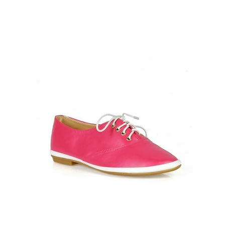 Nature Breeze Lace Up Women s Flats in Coral