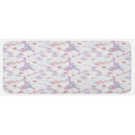 Romantic Kitchen Mat Vintage European Paris Eiffel Tower with Flowers Floral Swirls Art Plush Decorative Kitchen Mat with Non Slip Backing 47 X 19 Pale Blue Pink and White by Ambesonne
Romantic Kitchen Mat Vintage European Paris Eiffel Tower with Flowers Floral Swirls Art Plush Decorative Kitchen Mat with Non Slip Backing 47 X 19 Pale Blue Pink and White by Ambesonne