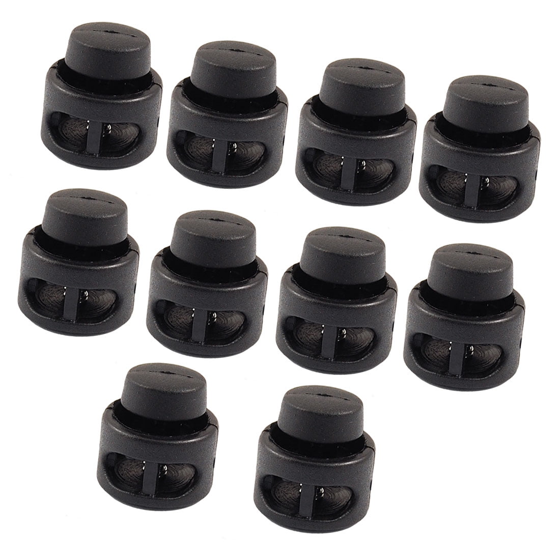 10 Pcs Plastic Toggle Stoppers 2 Holes Cord Locks End Black Walmart Canada