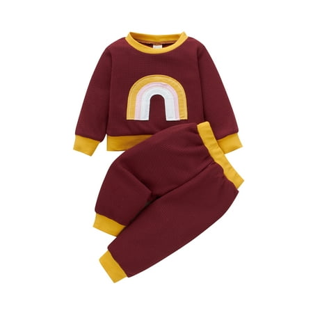 Bowanadacles Baby Girls Suit Set Rainbow Print O-Neck Long Sleeve Tops and Long Pants
Bowanadacles Baby Girls Suit Set Rainbow Print O-Neck Long Sleeve Tops and Long Pants