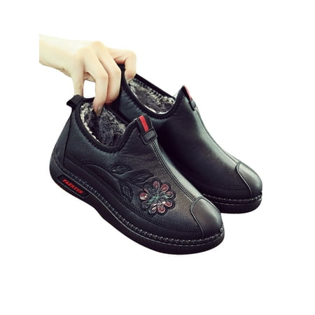 GENILU Women Breathable Casual Plush Lined Ankle Bootie Lightweight Slip On Booties Work Comfort Winter Warm Shoes Black-3 8
GENILU Women Breathable Casual Plush Lined Ankle Bootie Lightweight Slip On Booties Work Comfort Winter Warm Shoes Black-3 8