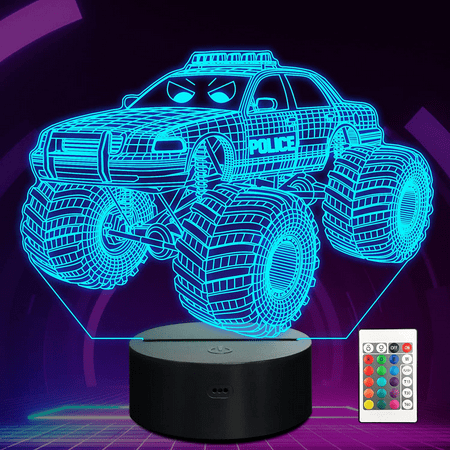 Monster Trucks Night Light Policar 3D Illusion Lamp 16 Colors Changing with Remote Control Creative Birthday Gifts for Kids Boys Bedroom Decor
Monster Trucks Night Light Policar 3D Illusion Lamp 16 Colors Changing with Remote Control Creative Birthday Gifts for Kids Boys Bedroom Decor