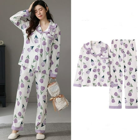 DanceeMangoo GouZ Womens Sleepwear Long Sleeve Cozy Pajama Set Pj Suit Casual Loungewear for Spring Summer
DanceeMangoo GouZ Womens Sleepwear Long Sleeve Cozy Pajama Set Pj Suit Casual Loungewear for Spring Summer
