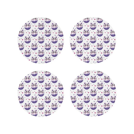 Leather Coasters Set of 4 - Cute Cat Donut Print Purple Lightweight Non-Slip Drink Coasters for Desk Anti-Scalding Desk Cup Coasters for Office Table Decor Round Shape
Leather Coasters Set of 4 - Cute Cat Donut Print Purple Lightweight Non-Slip Drink Coasters for Desk Anti-Scalding Desk Cup Coasters for Office Table Decor Round Shape