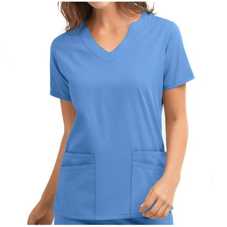 USSUMA Womens Tops Dressy Casual Summer Short Sleeve Solid Color Pocket Shirts for Women Trendy Working Uniform Scrub V Neck T-Shirts Blouses for Women Plus Tunic
USSUMA Womens Tops Dressy Casual Summer Short Sleeve Solid Color Pocket Shirts for Women Trendy Working Uniform Scrub V Neck T-Shirts Blouses for Women Plus Tunic