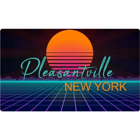 Pleasantville New York 4 X 2.25-Inch Fridge Magnet Retro Neon Design