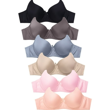247 Frenzy Women s Essentials Mamia PACK OF 6 Full Coverage Solid Bras