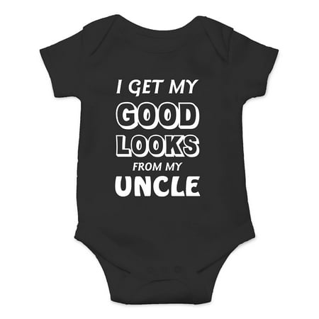 Get My Good Looks From My Uncle - Wingman - Funny Cute Infant Creeper One-Piece Baby Bodysuit (Black 6 Months)
Get My Good Looks From My Uncle - Wingman - Funny Cute Infant Creeper One-Piece Baby Bodysuit (Black 6 Months)