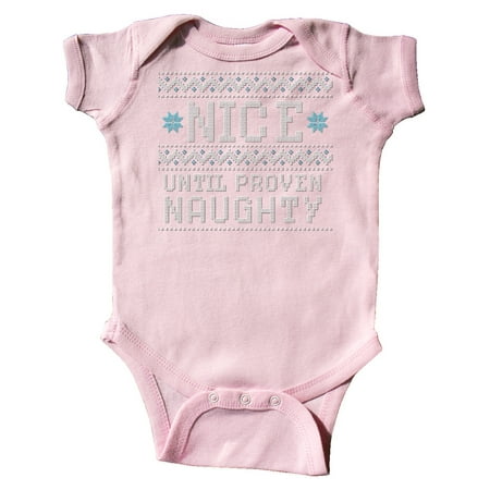 Inktastic Ugly Sweater Nice until Proven Naughty Gift Baby Boy or Baby Girl Bodysuit
Inktastic Ugly Sweater Nice until Proven Naughty Gift Baby Boy or Baby Girl Bodysuit