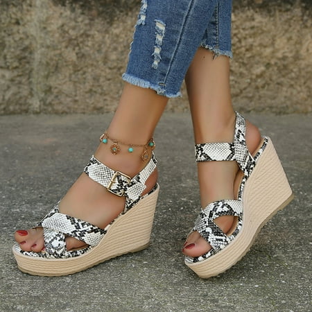 XIAQUJ Fashion Spring Summer Women Sandals Thick Sole Wedge Heel High Heel Serpentine Pattern Open Toe Breathable Buckle Strap Comfortable Sandals for Women White 8(40)
XIAQUJ Fashion Spring Summer Women Sandals Thick Sole Wedge Heel High Heel Serpentine Pattern Open Toe Breathable Buckle Strap Comfortable Sandals for Women White 8(40)