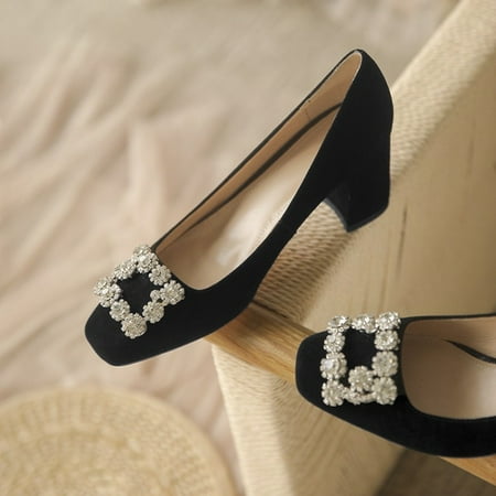 Square Buckle Shallow Mouth High Heels Chunky Heel Square Toe Women‘s Single Shoes Dongdaemun Elegant Black Commuter Shoes Red Wedding Shoes
Square Buckle Shallow Mouth High Heels Chunky Heel Square Toe Women‘s Single Shoes Dongdaemun Elegant Black Commuter Shoes Red Wedding Shoes
