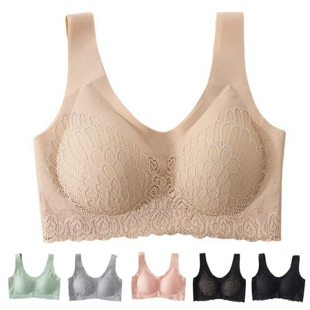 rygai Women Brassiere Seamless Solid Color Plus Size WIreless Padded Support Breast Lace Wide Shoulder Strap Sports Bra Women Inner Wear Clothes Matte Black M
rygai Women Brassiere Seamless Solid Color Plus Size WIreless Padded Support Breast Lace Wide Shoulder Strap Sports Bra Women Inner Wear Clothes Matte Black M