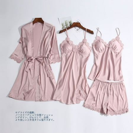 WGOUP Satin Silk Pajamas Women Nightdress Lingerie Robes Underwear Sleepwear Sexy Pink
WGOUP Satin Silk Pajamas Women Nightdress Lingerie Robes Underwear Sleepwear Sexy Pink